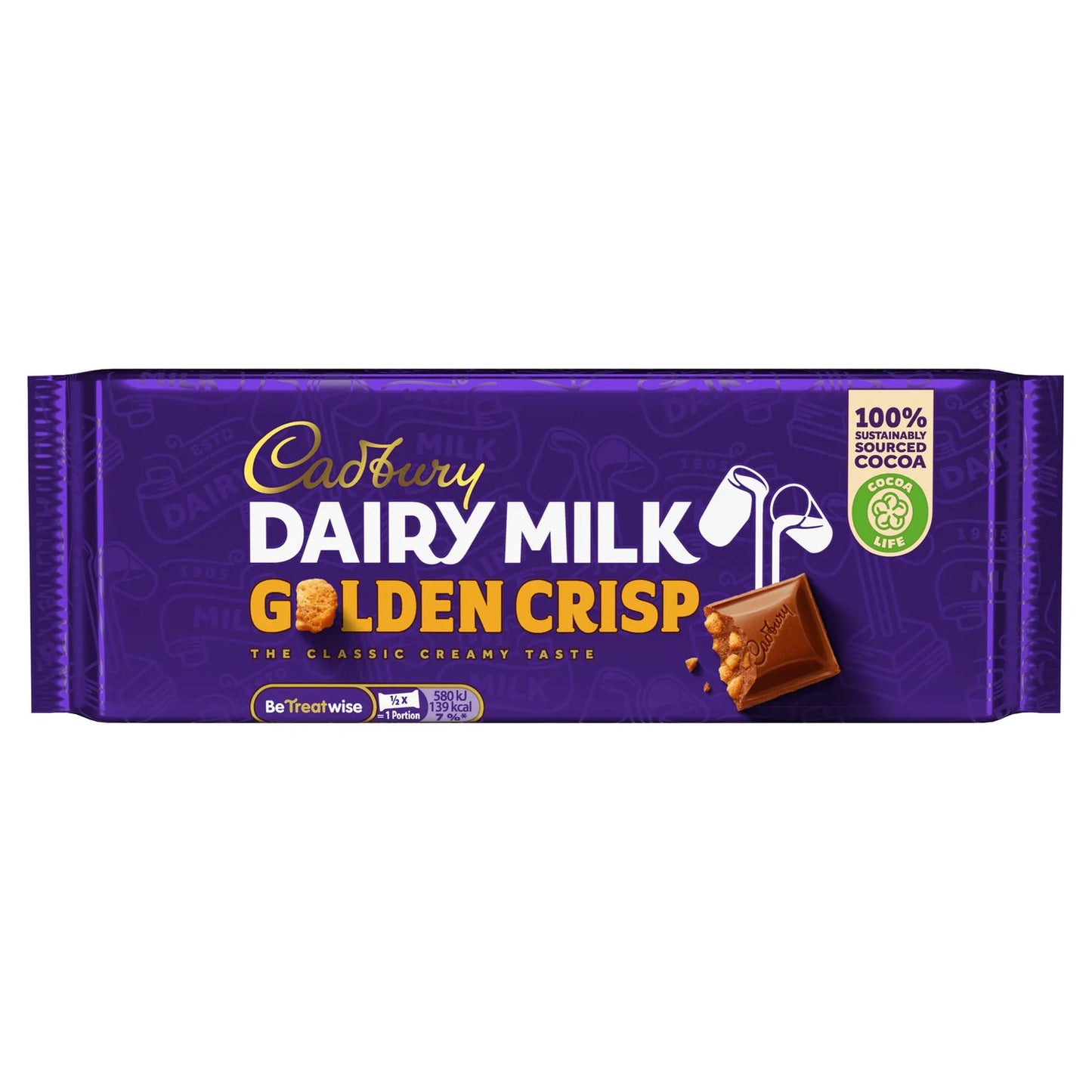 Irish Cadbury Dairy Milk Golden Crisp bar 54g (3x bars)