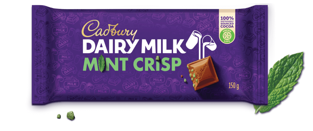 Irish Cadbury Dairy Milk Mint Crisp bar 54g (3x bars)