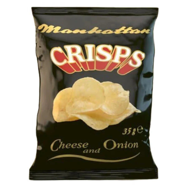 Manhattan Cheese & Onion crisps 35g (4x bags)