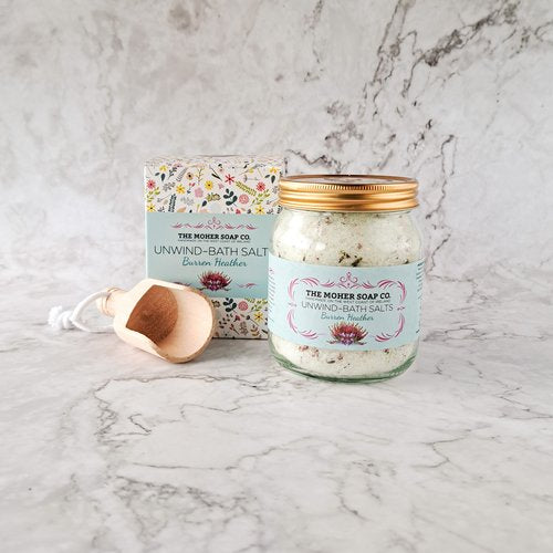 The Moher Soap Co. UNWIND Burren Heather Bath Salts Jar 320g