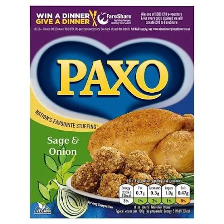 * Paxo Sage & Onion Stuffing 170g